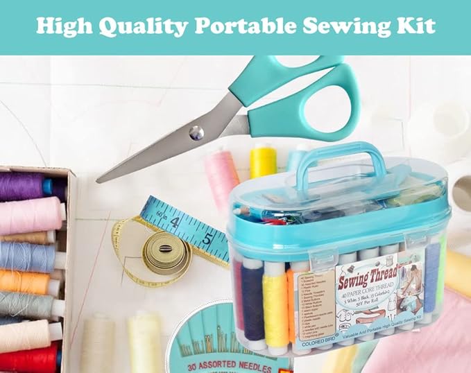 40 Spools of Sewing Thread,Gift Box Portable Basic Sewing Repair Kits for Beginners Traveler Emergency