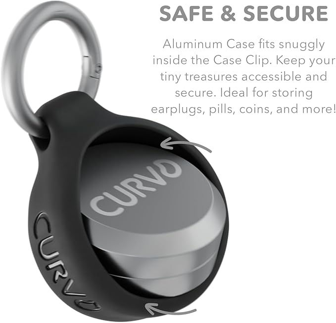 CURVD Premium Carrying Case Durable Travel Keychain Container, Medicine Pill Organizer, Travel Pill Box, Small Waterproof Holder for Pills, Earplugs, Compatible with Loop, Vibes & Eargasm (Pack of 2)