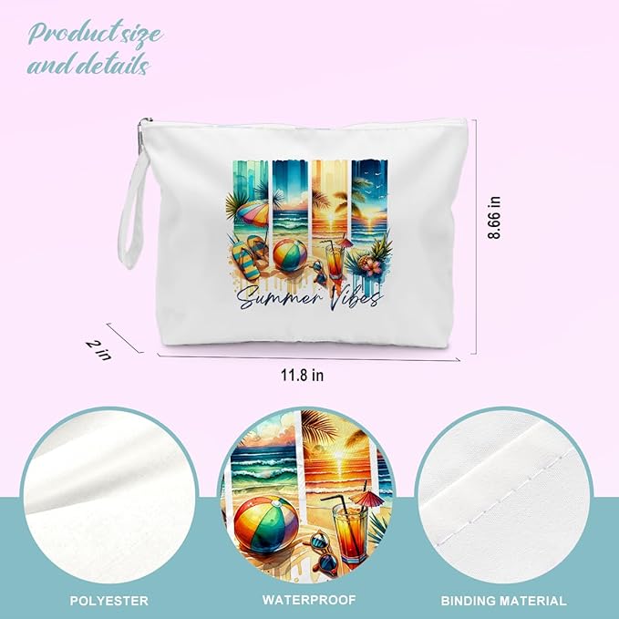 BELLOWDEER Beach Bags for Women, Wet Bag Cosmetic Bag for Beach Toiletries, Summer Travel Essentials, Gifts for Women