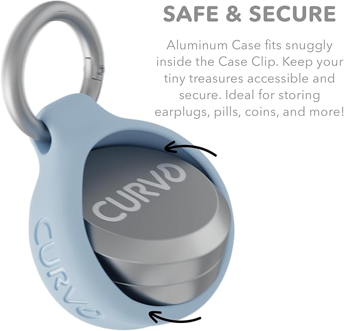 CURVD Premium Carrying Case Durable Travel Keychain Container, Medicine Pill Organizer, Travel Pill Box, Small Waterproof Holder for Pills, Earplugs, Compatible with Loop, Vibes & Eargasm