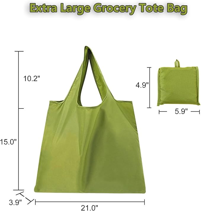 Reusable Shopping Bags - Foldable Extra Large Waterproof Grocery Tote Bag, Washable 55LBS Shoulder Bag