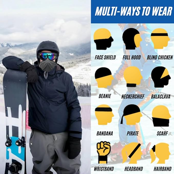 WOXVM 2 Packs Neck Gaiter Face Mask Scarf Gator Sun Cooling Balaclava Bandana Cover UV Protection Headwear for Men Women