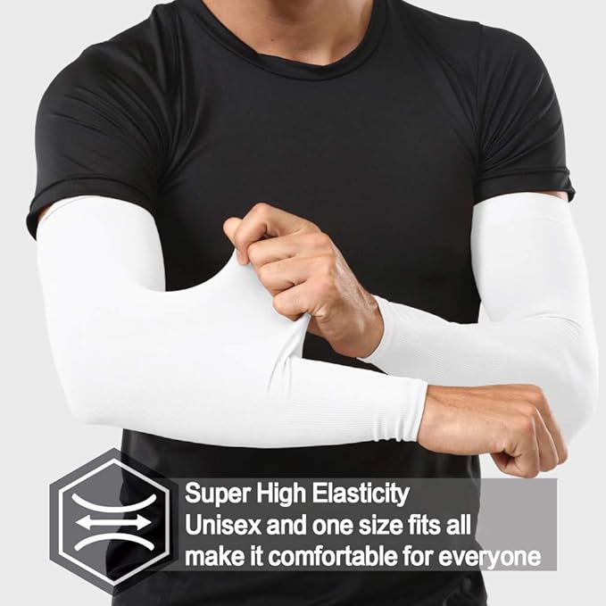 4-Pairs Arm Sleeves for Men and Women - Tattoo Cover Up - Cooling Sports Sleeve for Basketball Golf Football