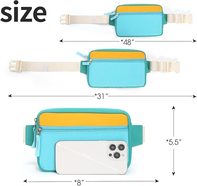 Fanny Pack Birthday Graduation Gifts for 7 8 9 10 11 12 13 Year Old Teen Girls Her Kids, Preppy Cute Trendy Stuff Colorblock Crossbody Bag Adjustable Belt Bags for Travel Essentials