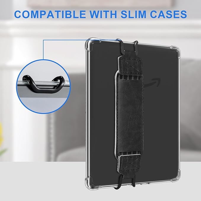 HoYiXi Universal Soft Hand Strap for 6-7 Inch eReader Tablet Compatible with Kobo/Pocketbook/Tolino/Paperwhite/Nook eReader,for 6", 6.8", 7" eReader,High Elasticity Hand Strap for Tablet,Black