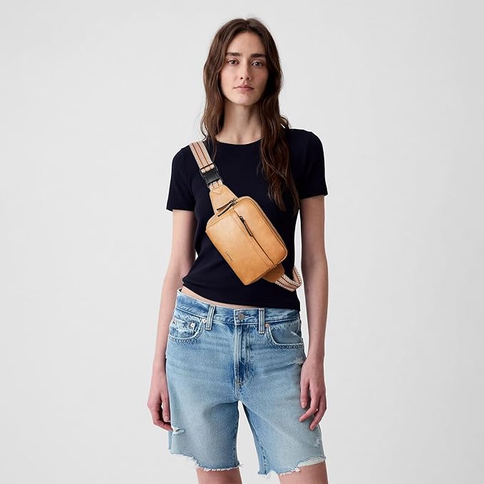 LATMAP 3L Fanny Packs Belt Bag for Women Small Everywhere Crossbody Bag Waist Packs Faux Leather Sling Chest Travel Purse