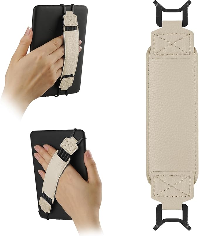 HoYiXi Universal Soft Hand Strap for 6-7 Inch eReader Tablet Compatible with Kobo/Pocketbook/Tolino/Paperwhite/Nook eReader,for 6", 6.8", 7" eReader,High Elasticity Hand Strap for Tablet,White
