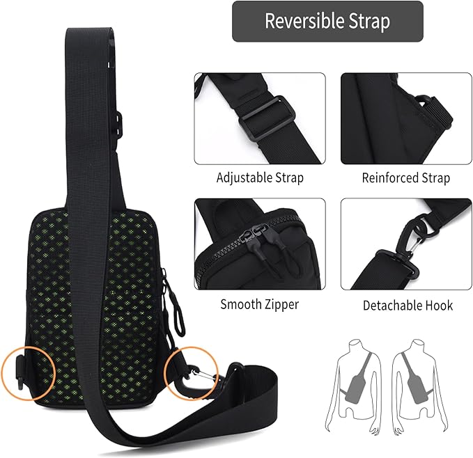 Peicees Small Crossbody Bag for Men Women Mini Sling Bag Travel Running Phone Daypack Cross Body Shoulder Bags, 2 Sizes, Mini Navy Blue