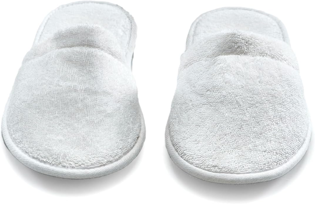 ESKYMODE Men's Cotton Bath Slippers, Terry Cloth Travel Hotel Slippers for Men