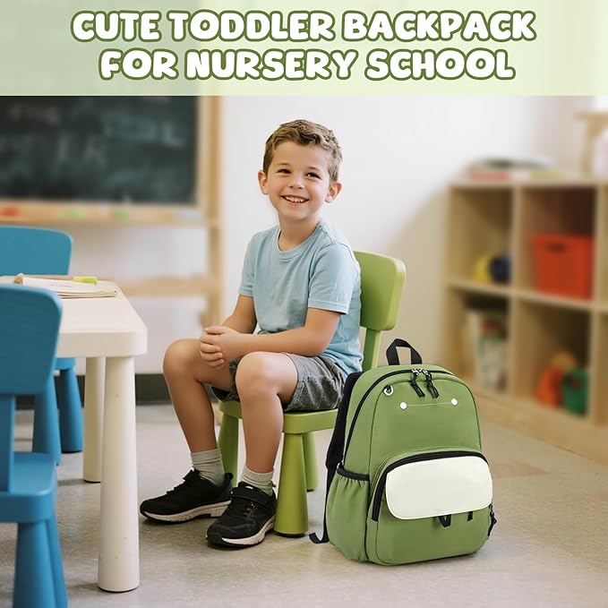 BTOOP Kids Backpack for Boys Girls 3-6, Preschool Kindergarten Backpack with Insulated Lunch Compartment & Chest Strap, Cute Lightweight School Travel Bag Fits A4 Folder