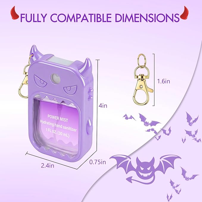 JAMIEWIN Spray Hand Sanitizer Silicone Case Compatible with Touchland Hand Sanitizer 1 FL OZ Holder Accessory with Keychain