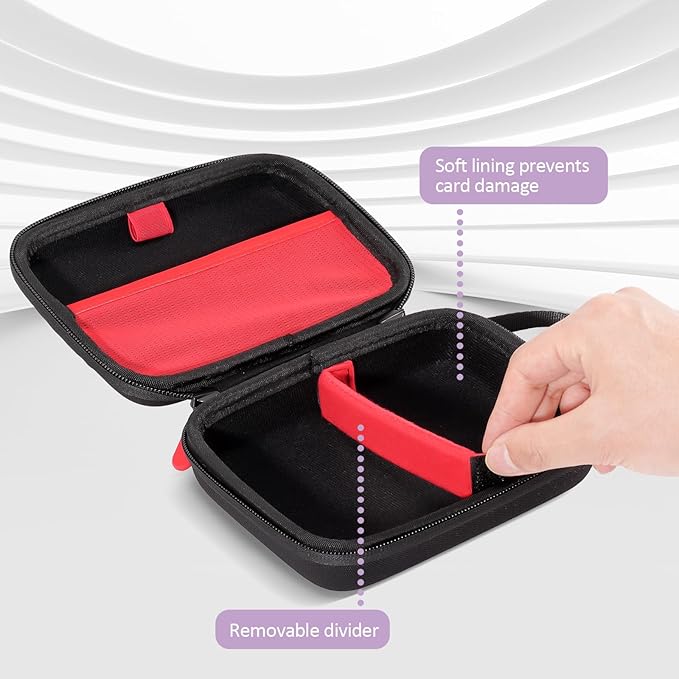 ProCase Hard Playing Card Game Carrying Case, Travel Storage Box Holds 300+ Trading Cards, Bag Holder for Classic Board Game UNO, Five Crowns，SKYJO, PlayMonster and More (Case Only) -Black