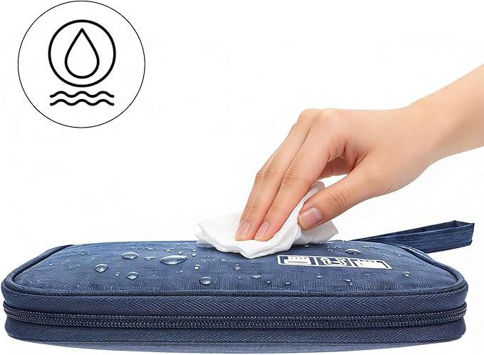 Yamrots Travel Cable Organizer, Electronic Organizer Travel Case, Portable Storage Bag for SD Card, Charger, Power Bank, Earphone (Navy blue)