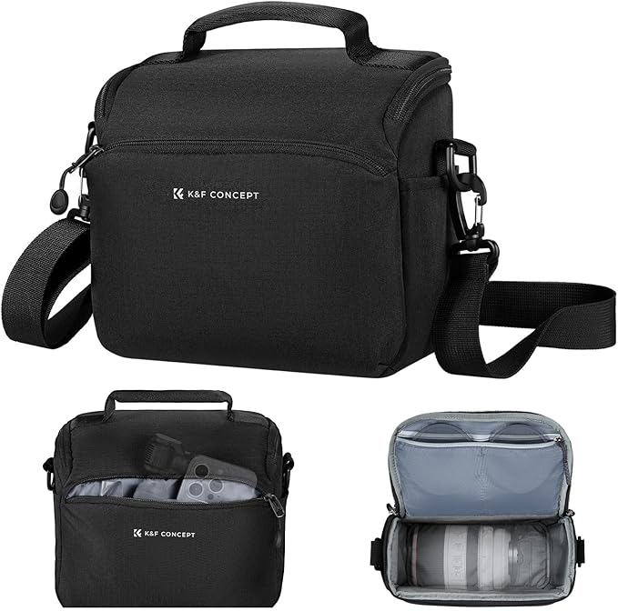K&F CONCEPT Camera Sling Bag Small Crossbody Camera Case DSLR/SLR/Cute Compact Shoulder Photography Bags for Photographers