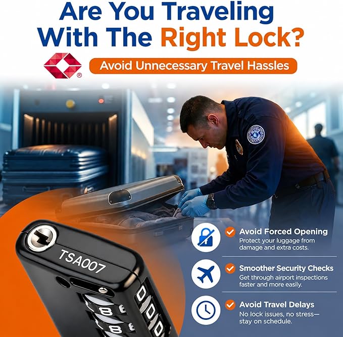 SURE LOCK TSA Approved Luggage Locks with Open Alert Indicator, 3 Digit Combination Cable Travel Lock for Suitcase, Backpack, Gym Locker, Toolbox & Travel Bag Black 4 Pack