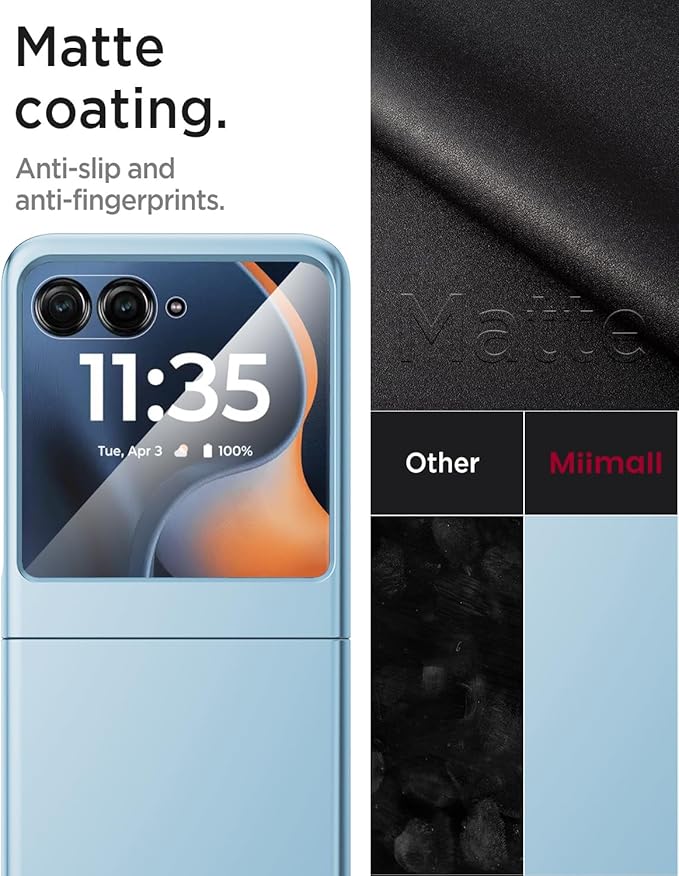 Miimall Slim for Motorola Razr 2025 Case with Screen Protector,[Military Grade Shockproof][Camera Protection] Drop-Proof Nonslip Rugged Lightweight Grip Girl Cover,Thinnest Razor Phone Case 2025,Blue