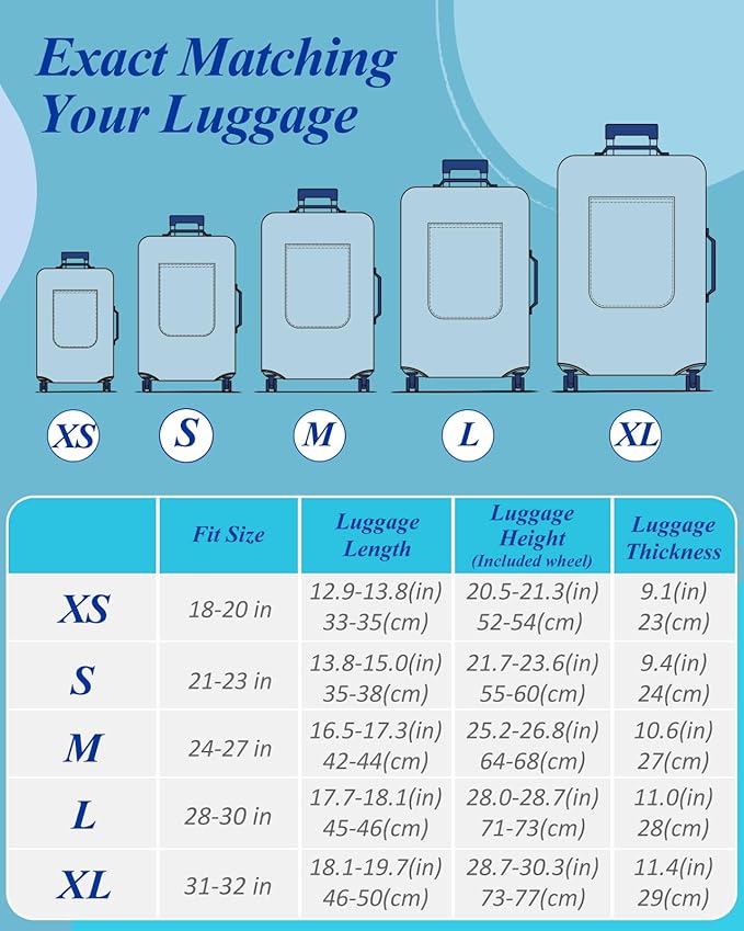 Slohif Luggage Cover for Suitcase Tsa Approved Protector - Luggage Sleeve Large Suit Case Cover Travel Stretch Baggage Case Protective Washable Fit 31-32 Inch Blue Rose Gradient XL