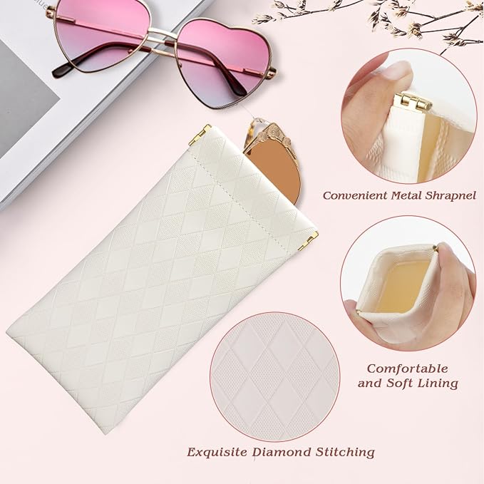 eyeglasses bag Soft Glasses bag, Portable Squeeze Top Sunglasses Case Travel for Women Girls