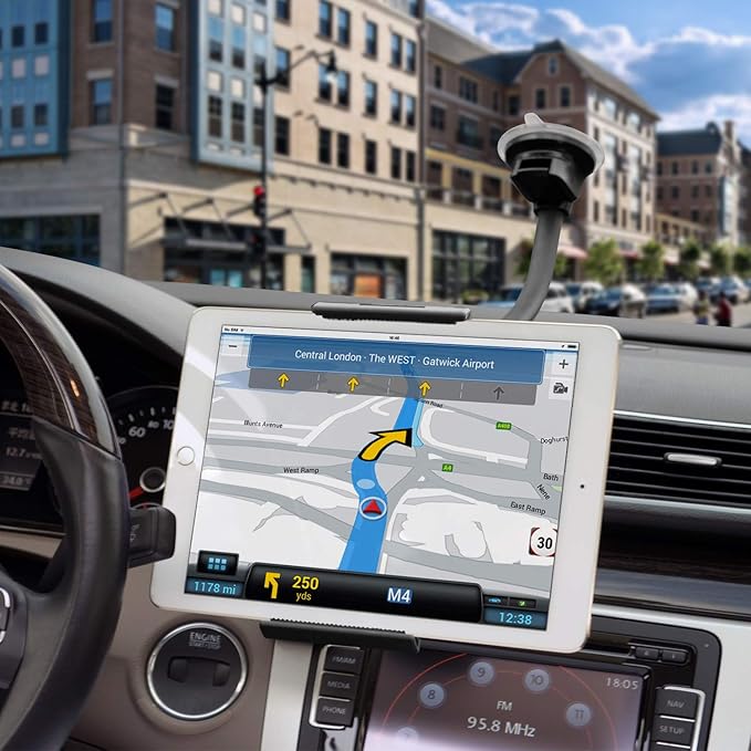 APPS2Car Tablet Car Mount for iPad Truck Holder Long Arm Extension Strong Suction Cup Windshield Mount for 7-11 Inch Tablet iPad Pro Air Mini iPhone