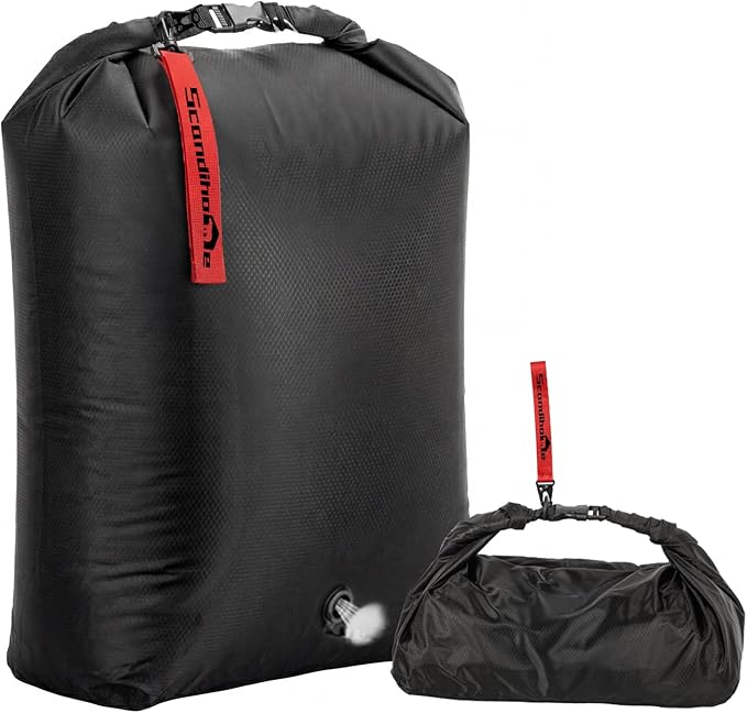 Travel Compression Laundry Bag, Pump-Free Vacuum Space Saver Bag for Dirty Clothes, Reusable Waterproof Wet Dry Bag, Travel Laundry Bag for Luggage, Packing, Suitcase (1 Pcs)（Black, L)