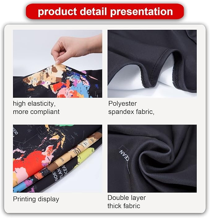 MosaiRudo Thicker Luggage Cover Elastic Suitcase Cover Protector Fits 18-32 Inch Suitcase Travel Accessories (World Map, 22inch)