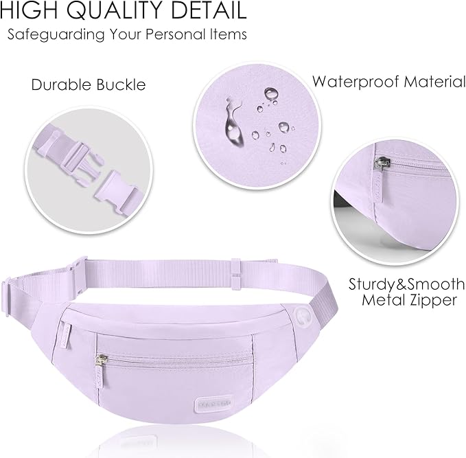 MAXTOP Large Crossbody Fanny Pack with 4-Zipper Pockets,Gifts for Enjoy Sports Festival Workout Traveling Running Casual Hands-Free Wallets Waist Pack Phone Bag Carrying All Phones
