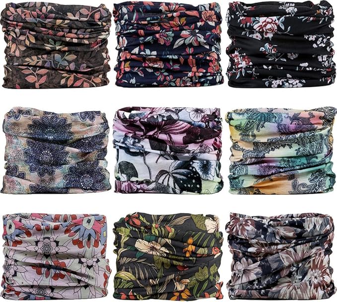 VANCROWN Headband Neck Gaiter Head Wrap Headwear Face Mask Magic Scarf Bandana for Men and Women