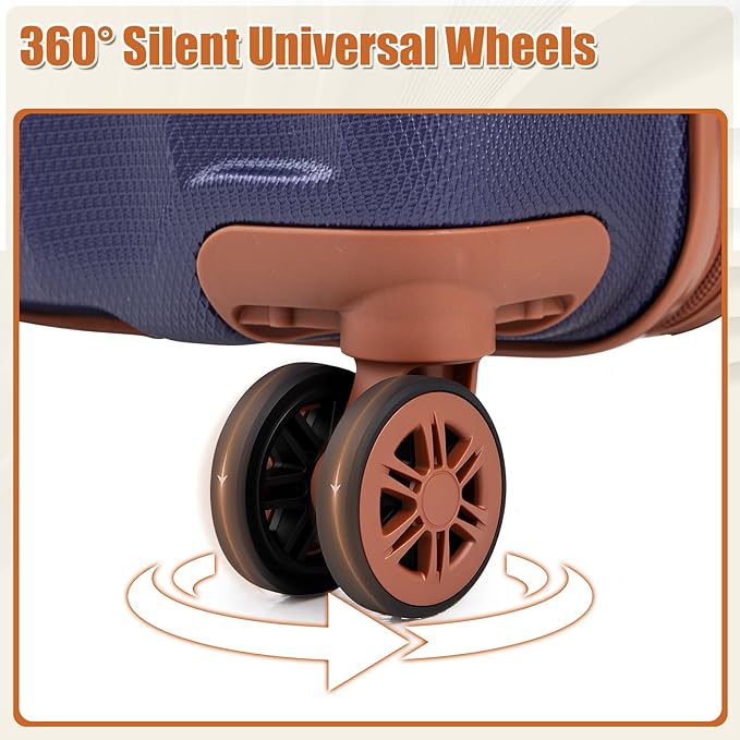 Luggage Sets 6 Piece Suitcases with Wheels,ABS Hard Case Suitcases with Spinner Wheels,Durable Travel Luggage(Purple, 6 Piece Set(16"/20"/24"/28))