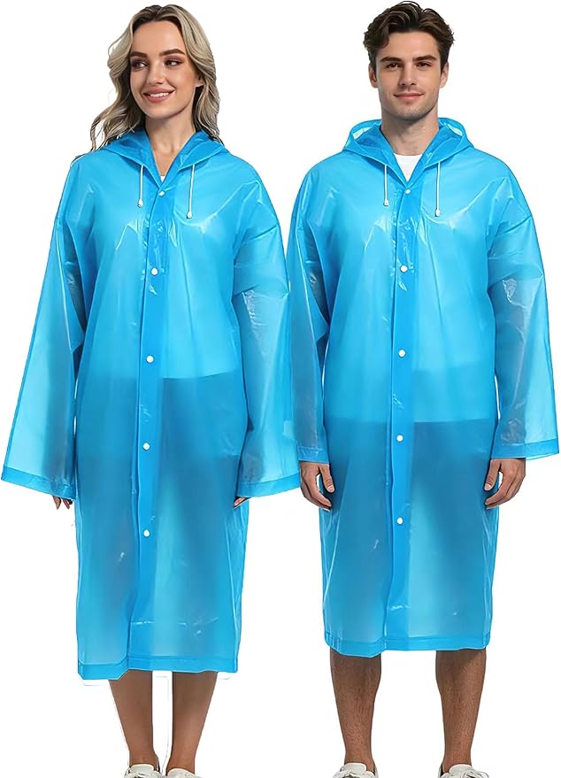 Rain Ponchos for Adults Reusable Raincoats Survival Heavy Duty Military Impermeable 2 Packs Rain Coat…