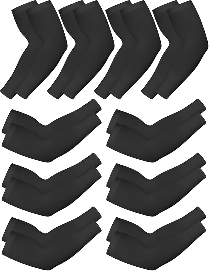 Boao 10 Pairs UV Arm Sleeve for Men Women Cooling Tattoo Cover up Compression Sun Protection Sleeves for Outdoor Activities