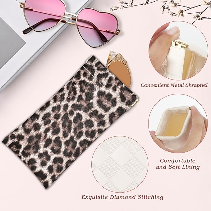 eyeglasses bag Soft Glasses bag, Portable Squeeze Top Sunglasses Case Travel for Women Girls