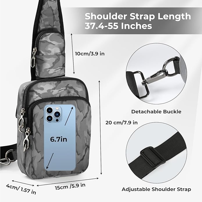 BROADREAM Sling Bag, Crossbody Bag with Anti-Theft Lock Zipper, RFID Blocking & Water Resistant for Travel Work Sport