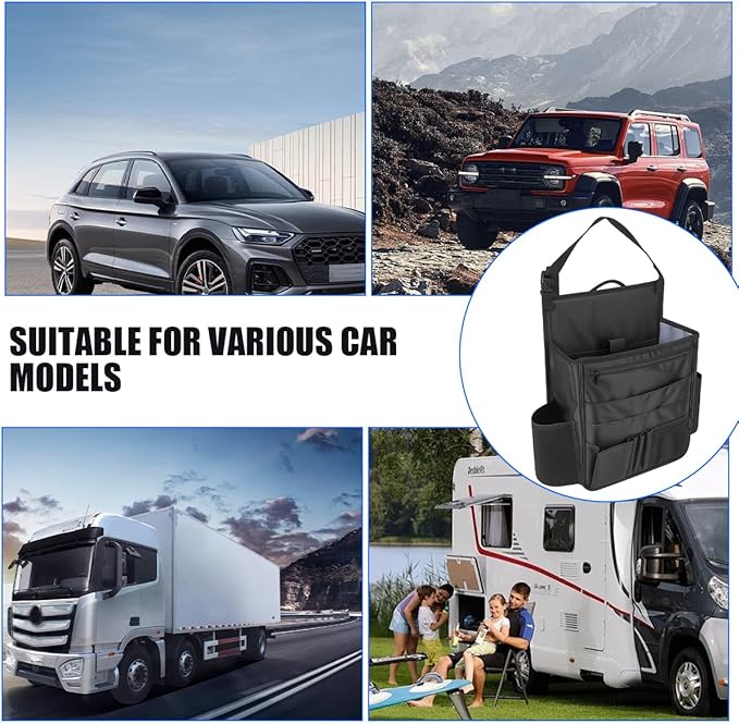 Car Front Seat Organizer, Multi-Pocket Vehicle Hanging Passenger Back Seat Storage Bag with Adjustable Straps, Automotive Interior Storage Organizer, Universal for SUV RV Truck