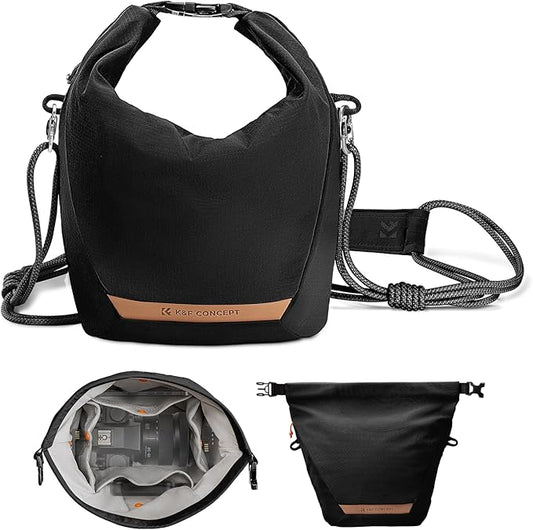 K&F CONCEPT Camera Sling Bag Small Camera Compact Case, Cute Soft Camera Pouch Handbag for Urban Street Photography