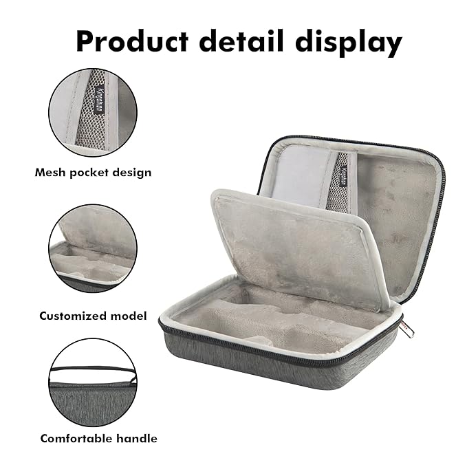 EVA Hard Case Compatible with Gillette Heated Razor and Accessories, Shockproof Travel Storage Box for Charging Dock, Charger, Razor Refills, Protective Divider, Portable Carrying Handle