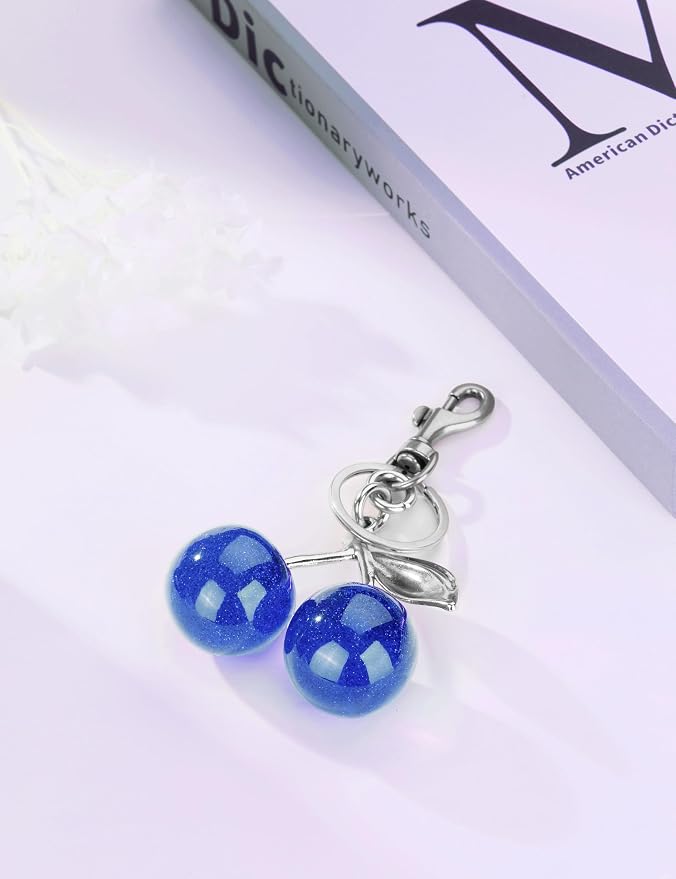 OVRUNS Cherry Bag Charm Cute Cherry Accessories Sparkling Purse Charms for Women