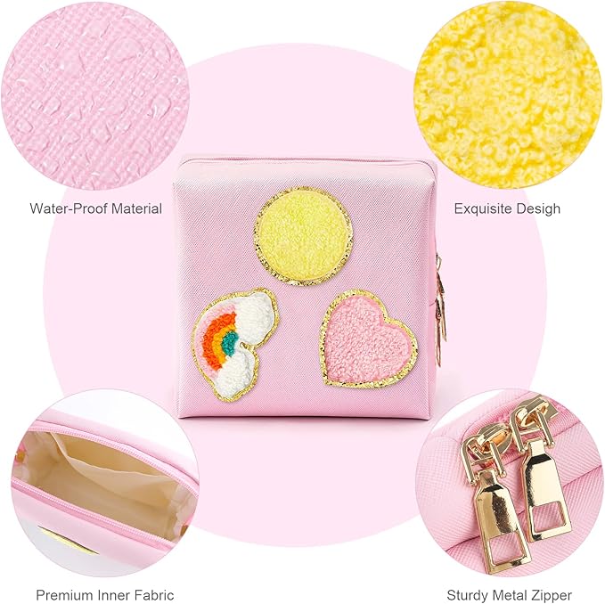airogym Period Bag for Women, Sanitary Napkin Storage Bag, Functional PU Leather Sanitary Pad Bags for Panty Liners, Tampons, Menstrual Cup Pouches, Sanitary Pads Organizer with Zipper