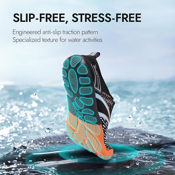 ATHMILE Hiking Barefoot Water Shoes for Women Men Beach Swim Aqua Pool River Quick Dry Athletic Wide Toe Outdoor Sport Kayaking Boating Rock Climbing Yoga Lake