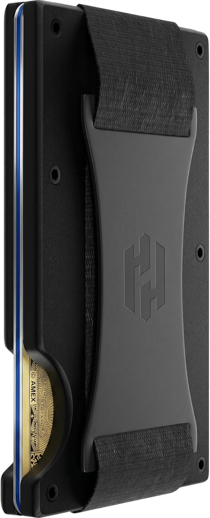 Hayvenhurst Wallet for Men - Slim RFID Blocking Metal Wallet with Cash Strap, Minimalist Front Pocket Credit Card Holder, Small Mens Wallet