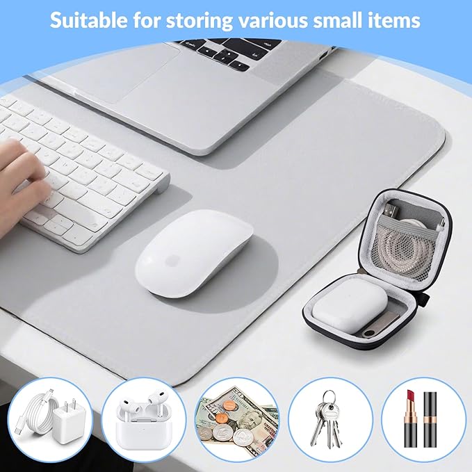 Earbud Case, Personalised Patterned Portable EVA Headphone case Cell Phone Accessories Organizer with Carabiner for Wired/Wireless Earphone, Earbud, Earpieces, SD Memory Card, Camera Chips