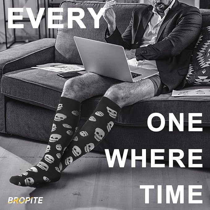 bropite Flora Compression Socks for Women & Men-Knee high 6 Pairs 20-30mmhg Support Running Nurse Travel