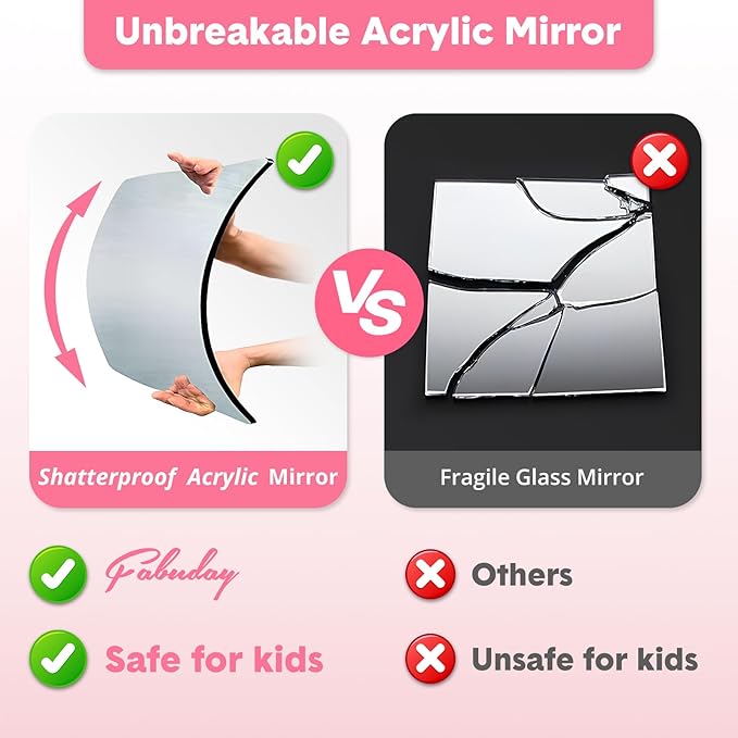 Fabuday Lighted Hanging Mirror for Dance Backstage - Rechargeable Folding LED Full Length Mirror with Lights for Dancers, Portable Foldable Travel Body Mirrors, Brightness Adjustable, Berry