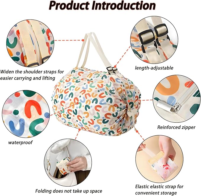 Compact Reusable Grocery Tote Bag – Lightweight, Foldable & Packable Shopping Bag for Travel