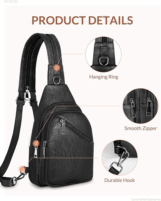 SYTRAH Anti Theft Sling Bag for Women, RFID Crossbody Purses Convertible Sling Backpack, Cross Body Purse Chest Bag