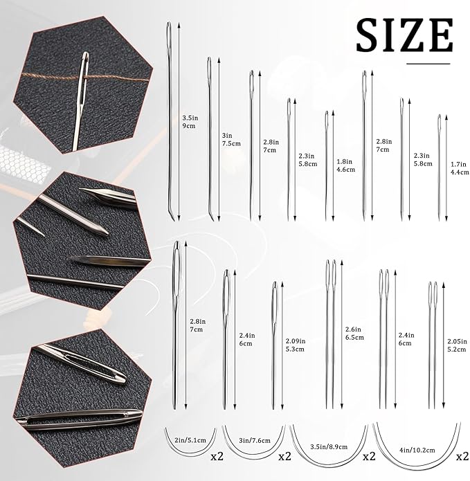 MORFEN Sewing Kit for Adults, 38 Pcs Heavy Duty Sewing Kit, Needle and Thread Kit with Hand Sewing Needles 8 Upholstery Thread, Upholstery Repair Kit for Carpet Canvas DIY Sewing Repair