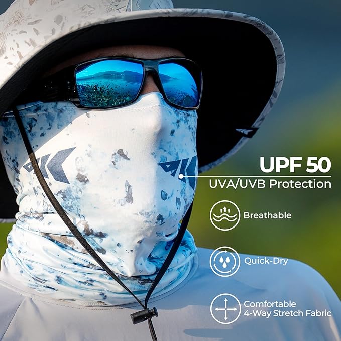 KastKing Sol Armis Neck Gaiter - UPF 50 Face Mask - UV Sun Protection Mask for Men & Women, Fishing, Hiking