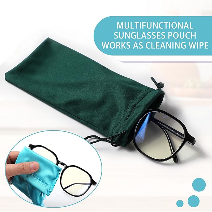 Shinylin 24 Pcs Sunglass Pouch Drawstring Microfiber Pouch Multicolor Soft Sunglasses Case Sunglasses Bag Eyeglass(Neutral Colors,Vintage)