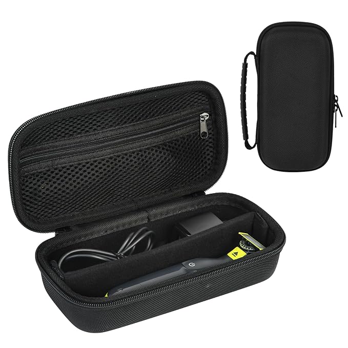 SLODE Hard Travel Case for Philips Norelco OneBlade QP2520 QP2530 QP2724 QP2834 QP2620 QP2630 QP1924 with Handle,Carrying Bag for Hybrid Electric Trimmer and Shaver (Black)