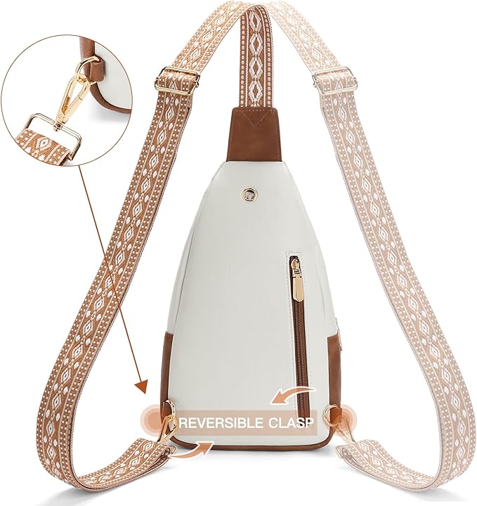 GAEKEAO Sling Bag Crossbody Bags for Women Travel Fanny Packs Trendy Cross Body Purses Vegan Leather Chest Bag