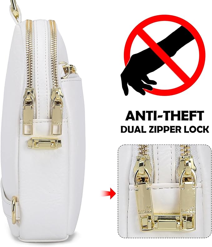 INICAT RFID Blocking Sling Bag, Anti Theft Crossbody Bag for Women Compact Travel Purses Leather